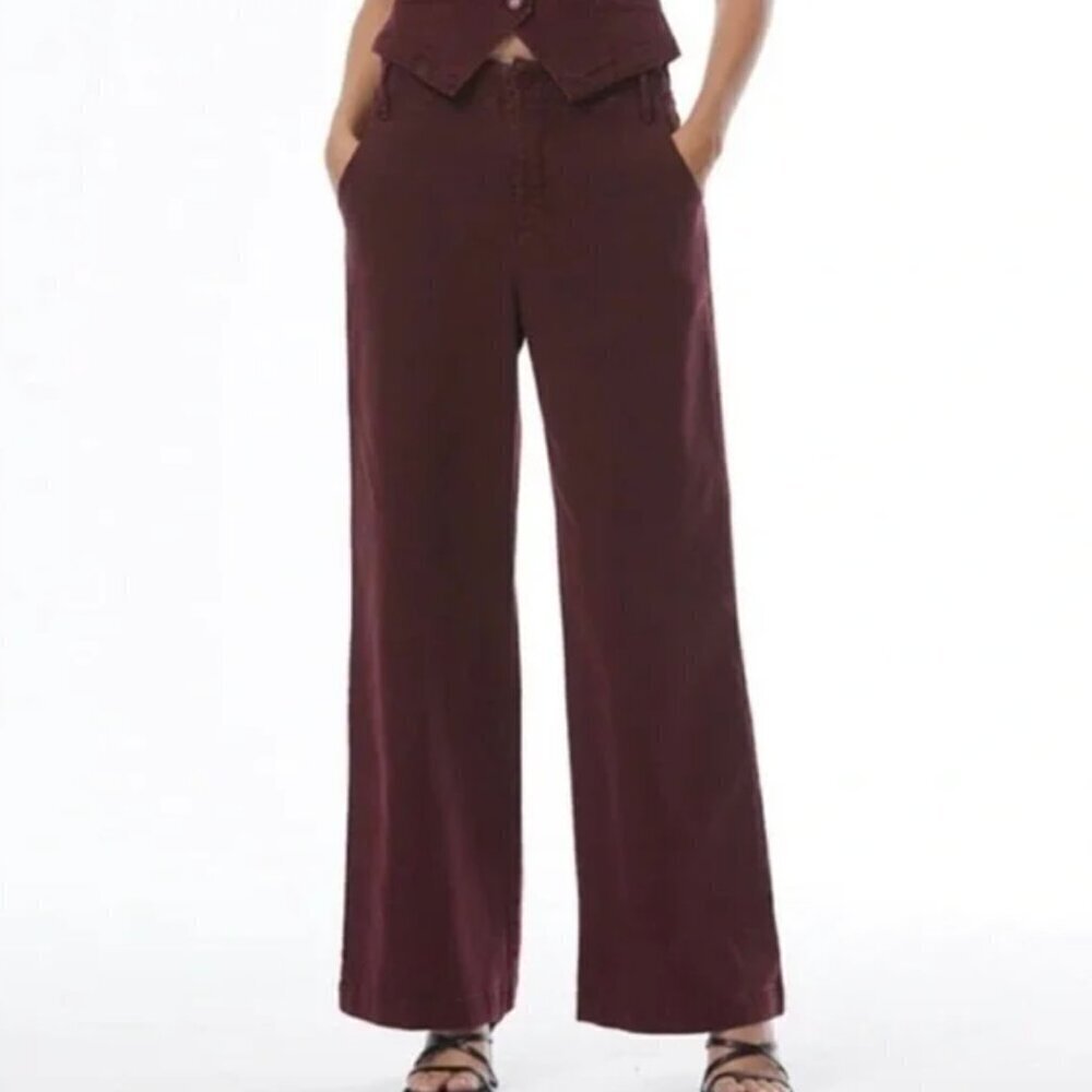 Never Worn Young Fabulous & Broke YFB Pleated Trousers with Elastic Waist, XS